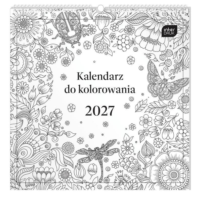 KALENDARZ ŚCIENNY DO KOLOROWANIA 30X30 OWADY 2027