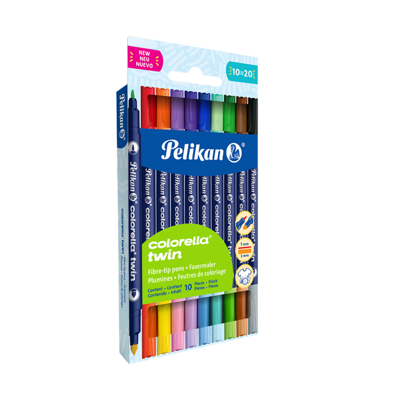 FLAMASTRY 10 PELIKAN COLORELLA TWIN