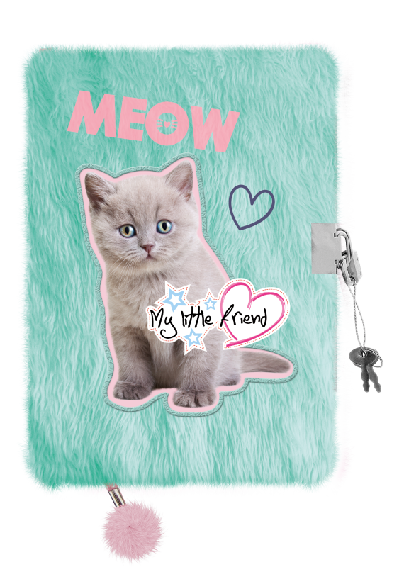 PAMIĘTNIK Z KŁÓDKĄ WŁOCHACZ A5/96K MY LITTLE FRIEND FLUFFY KITTY