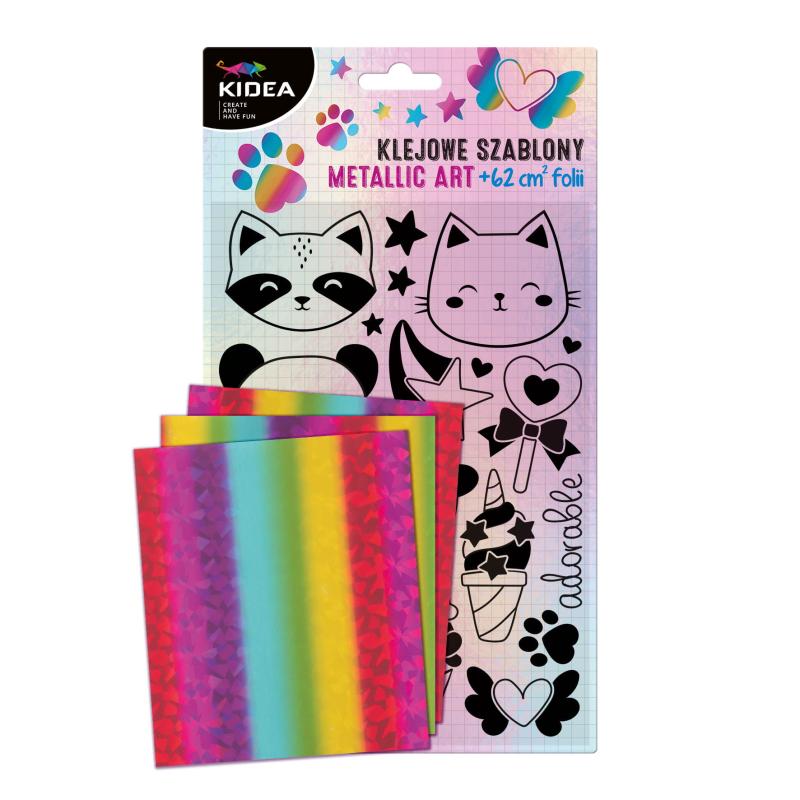 KLEJOWE SZABLONY METALLIC ART SWEET KIDEA