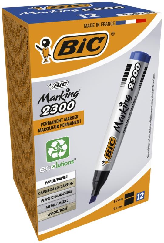MARKER PERMANENTNY BIC NIEBIESKI ŚCIĘTY A12