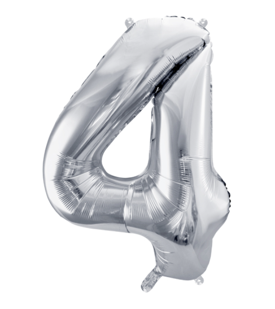 BALON FOLIOWY 4 SREBRNY 72CM