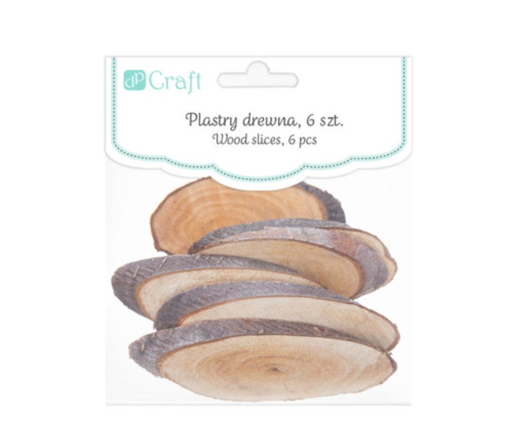 PLASTRY DREWNA OWAL, 6 SZT. Fi-5-8 CM