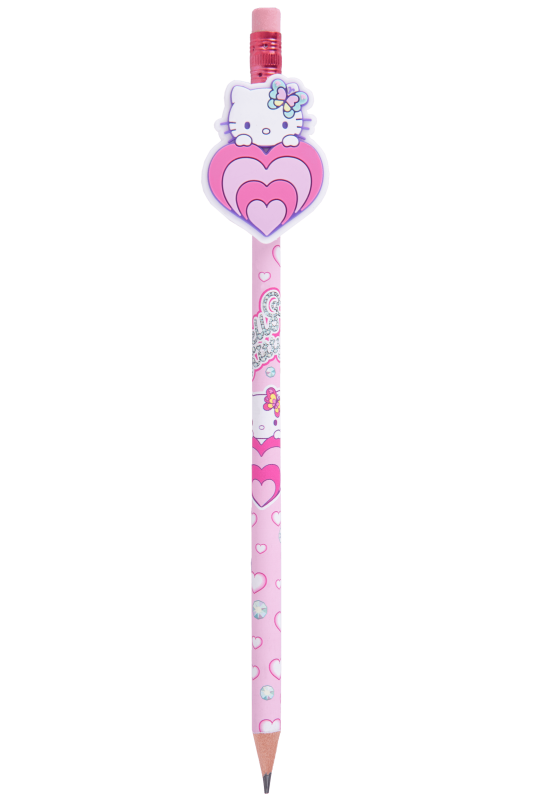 OŁÓWKI Z GUMOWĄ NAKŁADKĄ HB A/24 SZT MIX - PINK HELLO KITTY