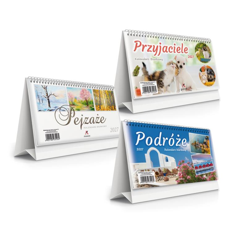KALENDARZ BIURKOWY A5 ZE ZDJĘCIEM 19,5X11 2027