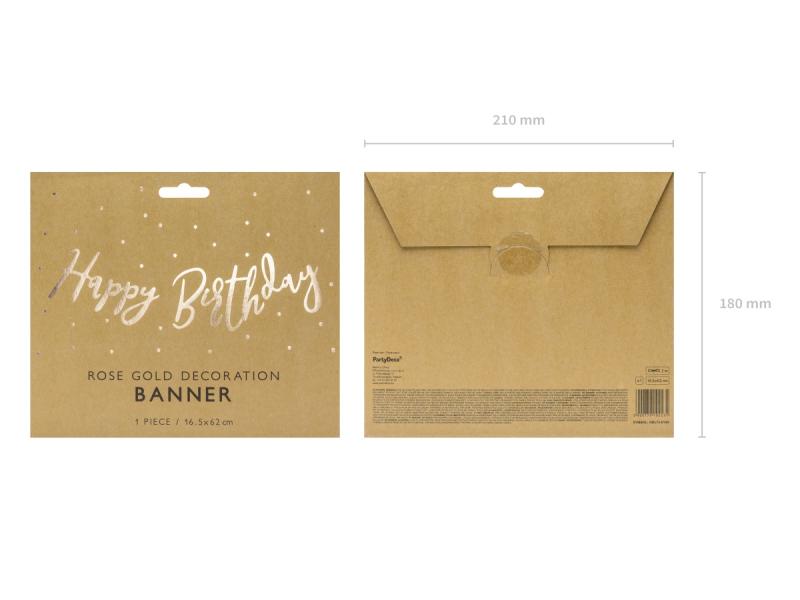 BANER HAPPY BIRTHDAY R.ZŁOTO 62CM