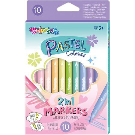 FLAMASTRY 10 DWUSTRONNE PASTEL COLORINO