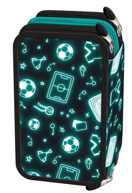PIÓRNIK POTRÓJNY Z WYPOSAŻENIEM STRIGHT PC-05 NEON FOOTBALL MKMP
