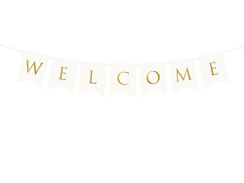 BANER WELCOME, BIAŁY 15X95CM