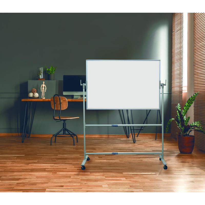 TABLICA OBROTOWA 180X120 DWUSTRONNIE SUCHOŚCIERALNA MAGNETYCZNA BIAŁA RAMA ALUMINIOWA PRESTOGE