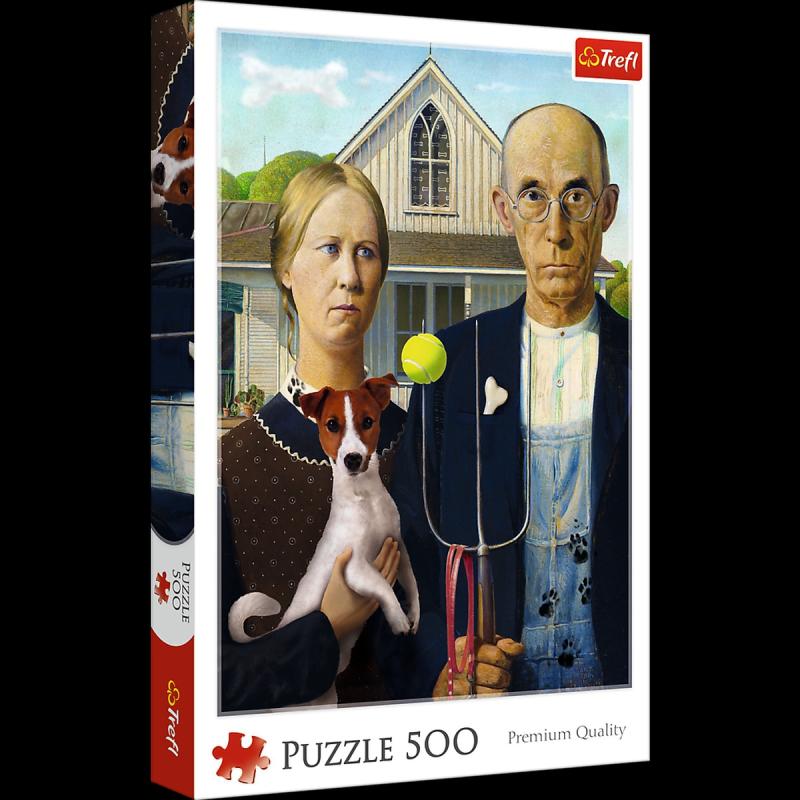 PUZZLE 500 TREFL AMERICAN GOTHIC PSIA EDYCJA