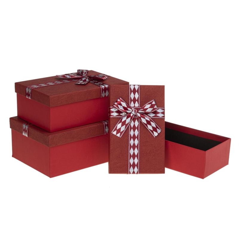 ZESTAW PUDEŁEK PUG-24259-PR RED SET 3 PCS