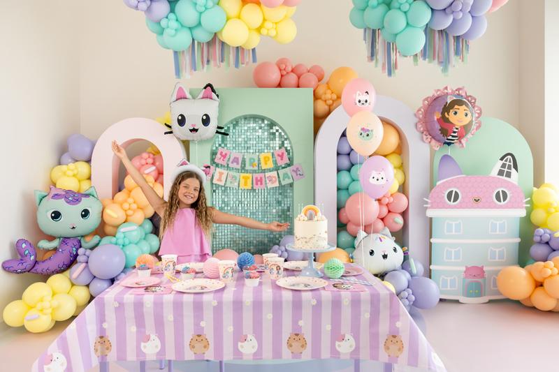 BANER HAPPY BIRTHDAY KOCI DOMEK GABI 180X15CM MIX