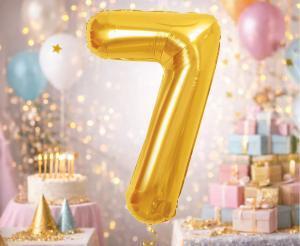 BALON FOLIOWY B&C CYFRA 7 ROYAL GOLD