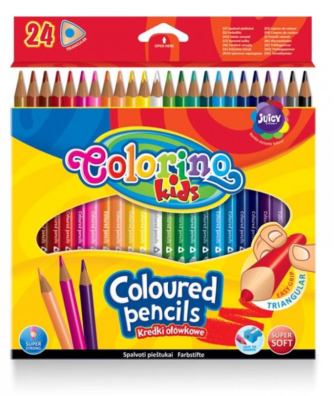 KREDKI OŁÓWKOWE 24 COLORINO TRÓJKATNE STANDARD