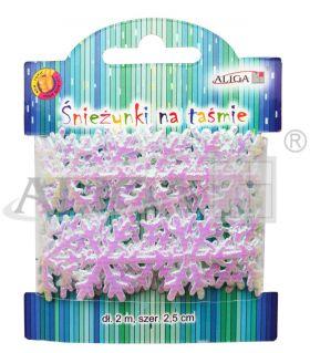 ŚNIEŻYNKI NA TAŚMIE 2MX2,5CM TC-620 #ŚWIĘTA