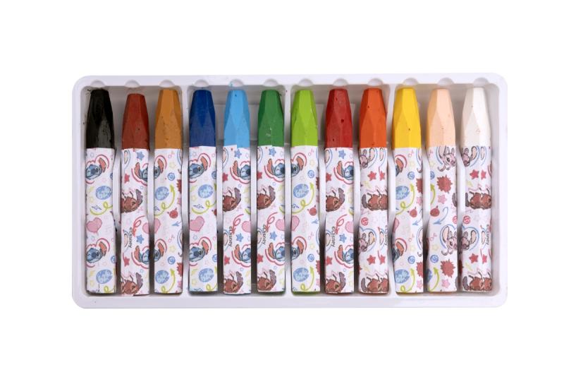 KREDKI 12 BENIAMIN PASTELOWE JUMBO STITCH