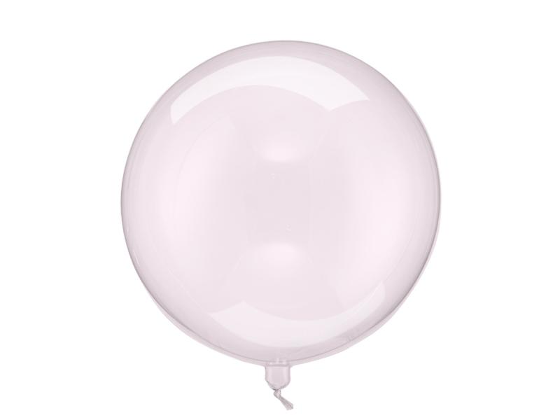 BALON KULA 40CM TRANSPARENTNY RÓŻ
