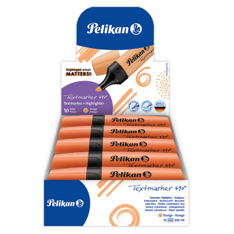 ZAKREŚLACZE PELIKAN 490 POMARAŃCZOWY