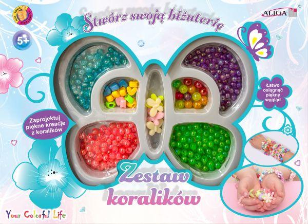 ZESTAW KORALIKÓW PLASTIKOWYCH PJ-1961 MIX KOLORÓW I KSZTAŁTÓW