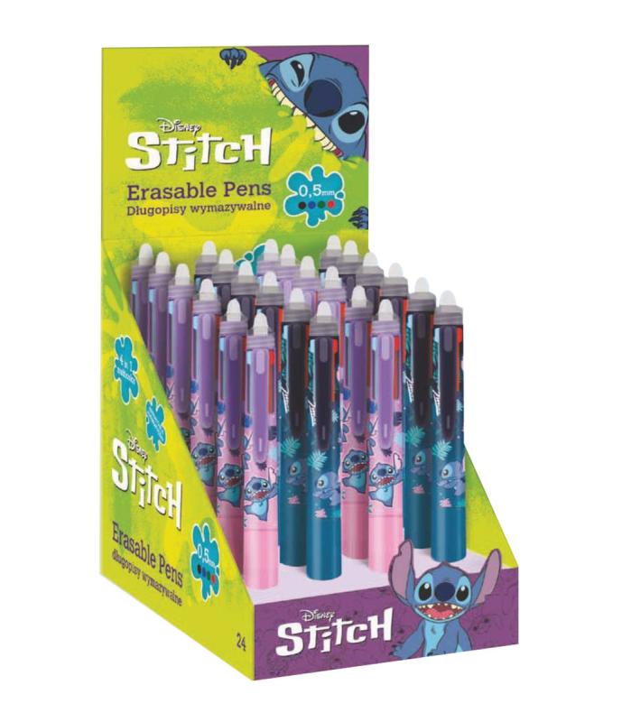 DŁUGOPIS WYMAZYWALNY AUTOMATYCZNY STITCH /MULTICOLOR - 4 in 1/ 0,5MM DISNEY BLUE A/24