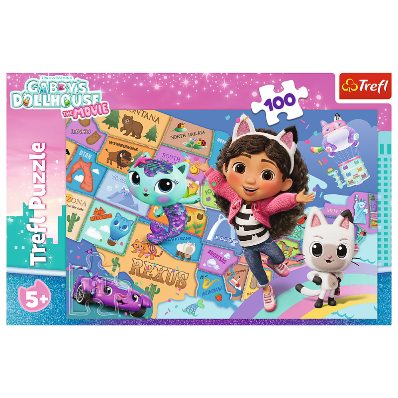 PUZZLE 100 TREFL PRZYJAŹŃ W KOCIM DOMKU GABBYS DOLLHOUSE