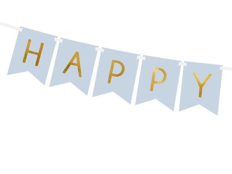 BANER HAPPY BIRTHDAY JASNONIEBIESKI 15X175 CM