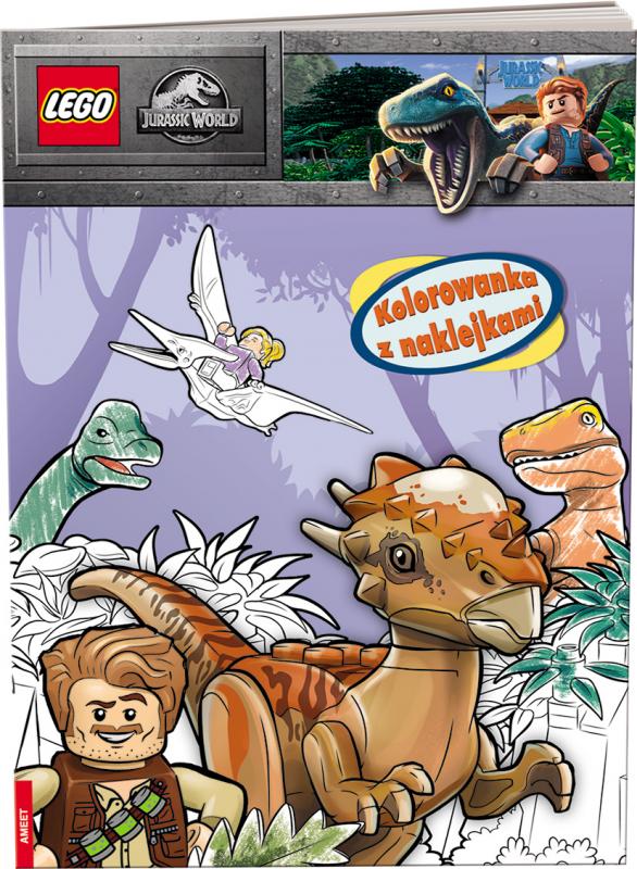 KSIĄŻECZKA LEGO JURASSIC WORLD.KOLOROWANKA Z NAKLEJKAMI