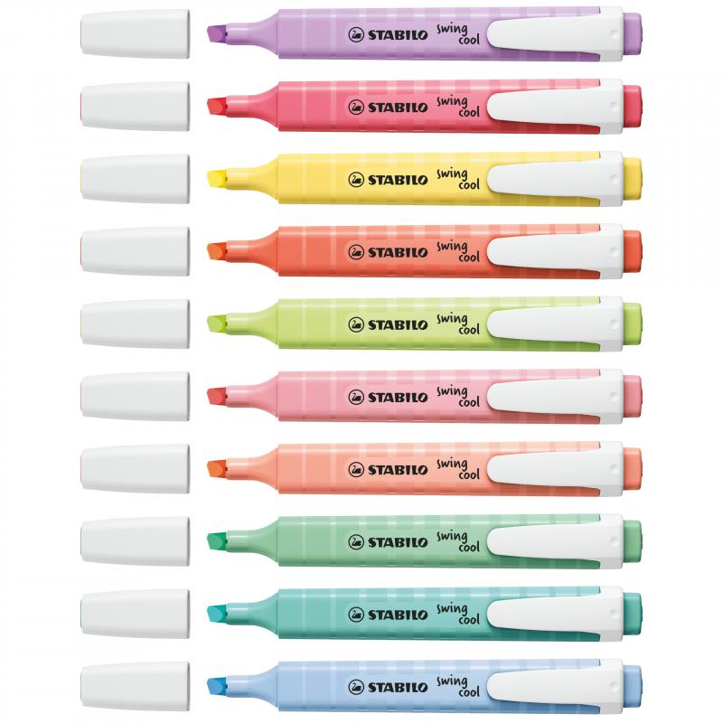 ZAKREŚLACZ STABILO 18 SZT PASTEL, PODSTAWKA NA BIURKO