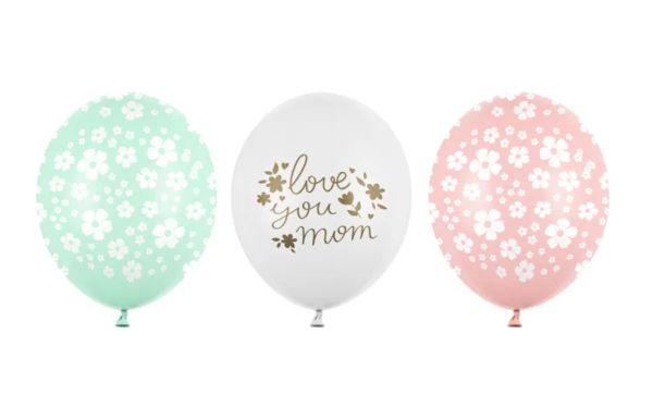 BALONY 30CM LOVE YOU MOM MIX