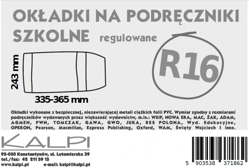 OKŁADKA R16 KALPI WYS.24,1 A/50