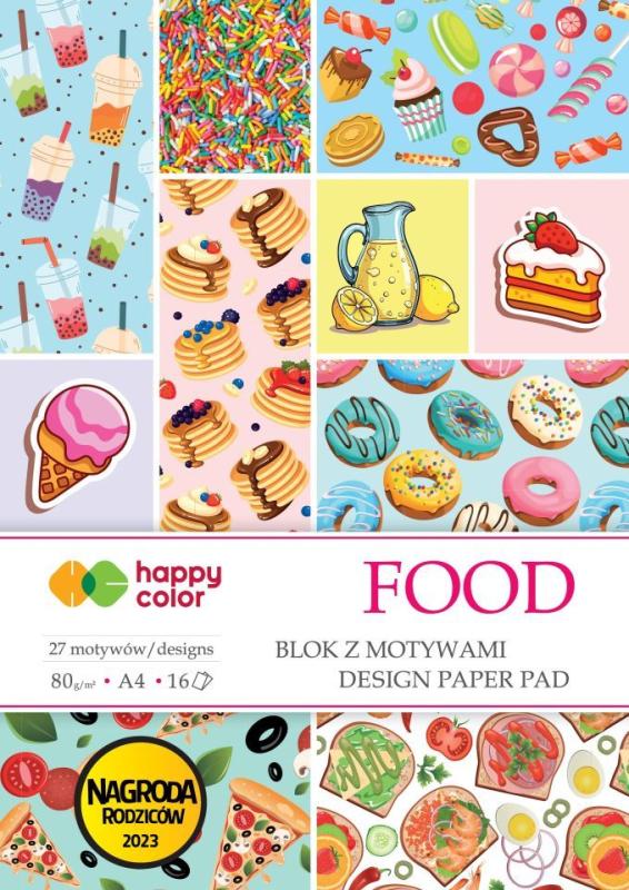 BLOK Z MOTYWAMI FOOD 80G A4/16 ARKUSZY 27 MOTYWÓW GDD