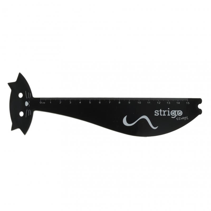LINIJKA PLASTIKOWA KOTEK 15CM STRIGO