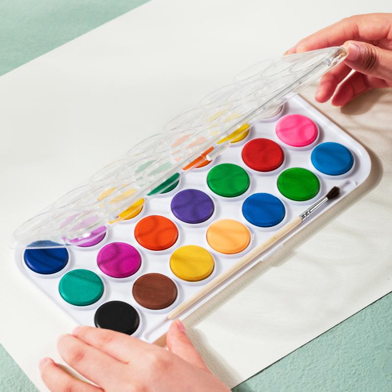 FARBY 21 AKWARELOWE COLORUN+PĘDZELEK DELI