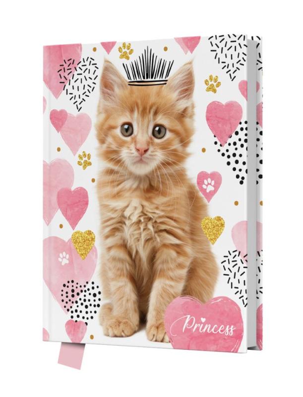 PAMIĘTNIK Z KŁÓDKĄ PRINCESS CAT 14X18CM 80 KARTEK