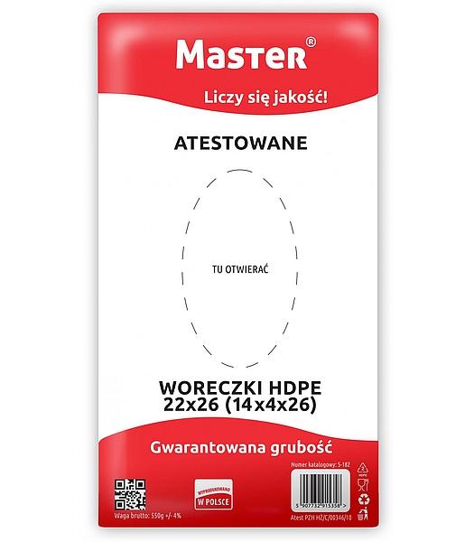 WORECZKI ŚNIADANIOWE HDPE 14/4X26CM ATESTOWANE MASTER S182 22/26