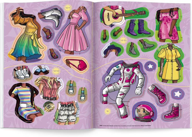KSIĄŻECZKA MATTEL BARBIE. BROKATOWE UBIERANKI