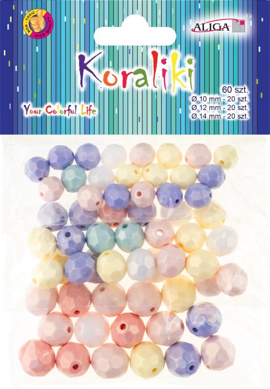 KORALIKI PLASTIKOWE PJ-7789 DEKORACYJNEMIX ROZM. 10, 12, 14MM A60
