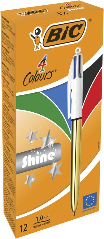 DŁUGOPIS BIC 4-KOL COLOURS SHINE GOLD A12