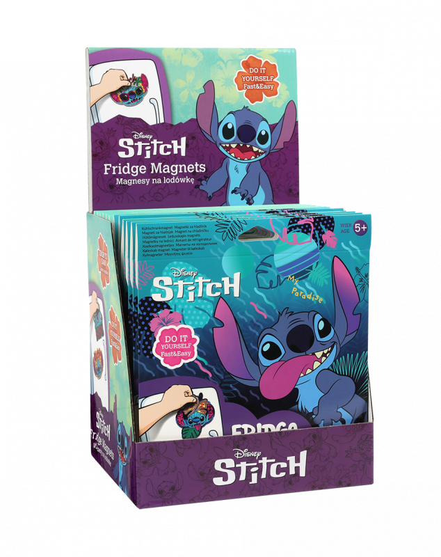 MAGNES NA LODÓWKĘ - MIX 2 WZORÓW STITCH DISNEY BLUE