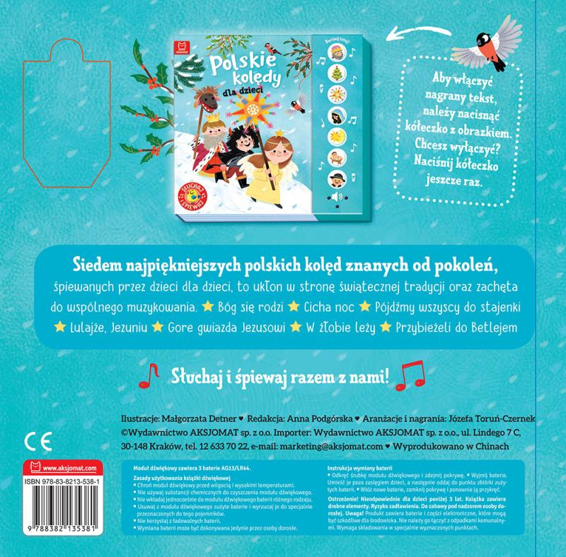 KSIĄŻECZKA POLSKIE KOLĘDY DLA DZIECI SŁUCHAJ I ŚPIEWAJ