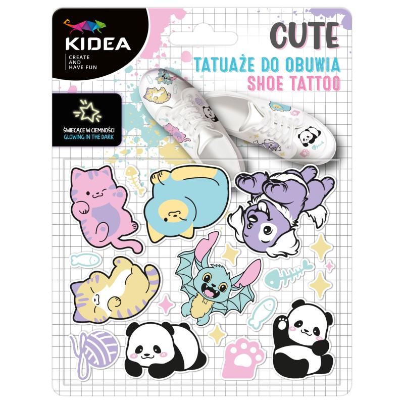 TATUAŻE NA PRZEDMIOT DO OBUWIA ŚWIECĄCE W CIEMNOŚCI CUTE KIDEA