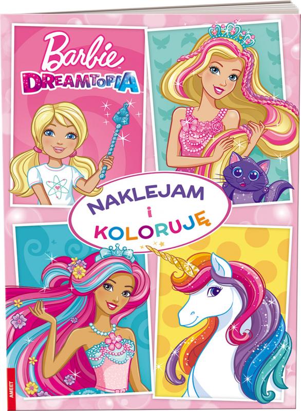 KSIĄŻECZKA BARBIE DREAMTOPIA.NAKLEJAM I KOLORUJĘ