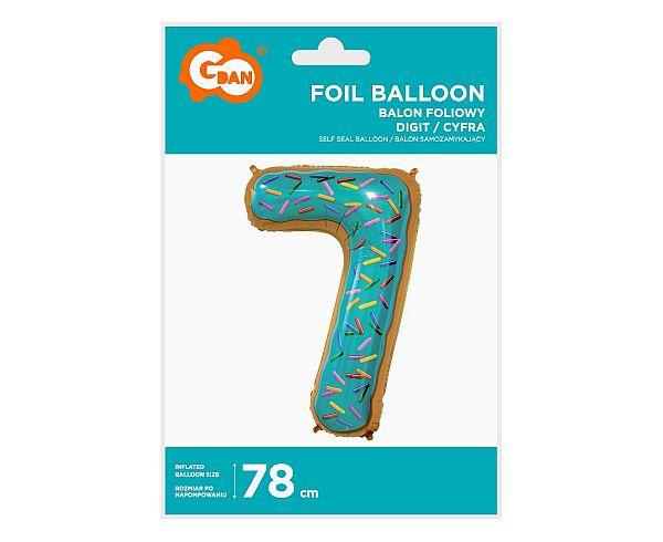 BALON FOLIOWY '7' CIASTECZKO 78CM