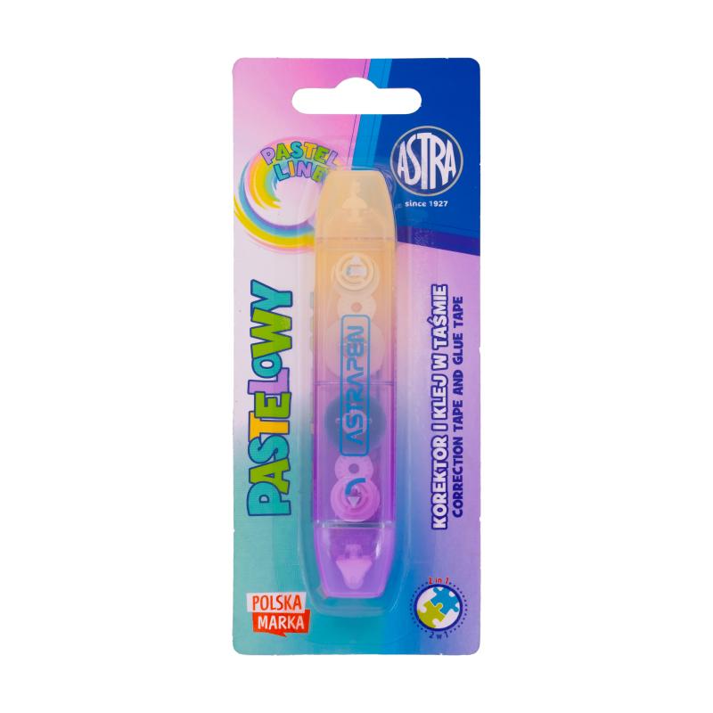 KOREKTOR I KLEJ W TAŚMIE 2W1 ASTRAPEN Pastel Line - 1 szt. blister