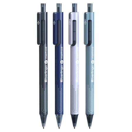 DŁUGOPIS BERLINGO AUT.METHOD SILENCE CLIK 0,7MM NIEBIESKI A/12