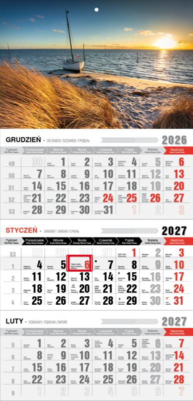 KALENDARZ TRÓJDZIELNY KTE EKONOMICZNY JEDNOPLANSZOWY