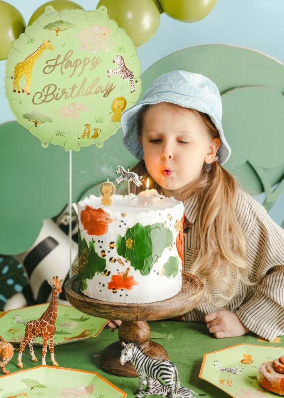BALON FOLIOWY PASTYLKA HAPPY BIRTHDAY SAFARI 32X35CM MIX