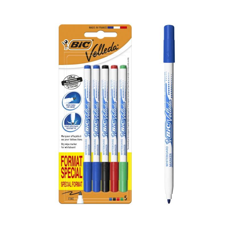 MARKER SUCHOŚCIERALNY BIC VELLEDA 1721 MIX A5