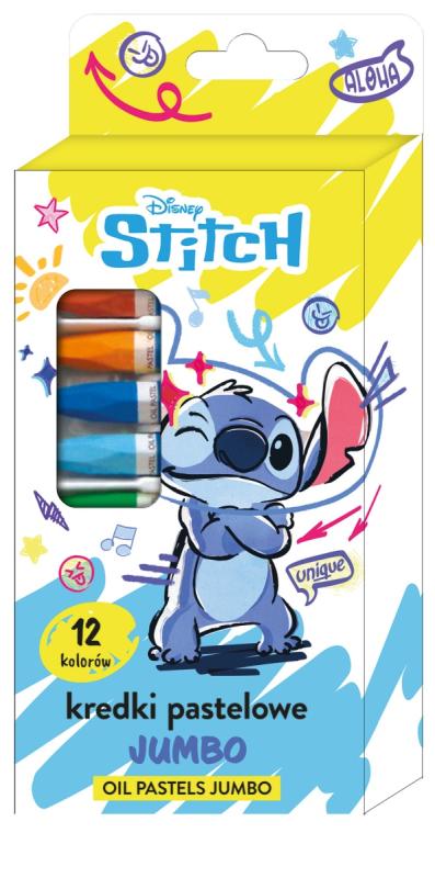 KREDKI 12 BENIAMIN PASTELOWE JUMBO STITCH